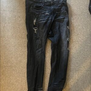 Men's Skinny Distressed Jeans - Black